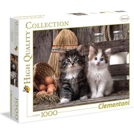 Puzzle 1000 pièces - CLEMENTONI - Jolis chatons - Paysage et nature - Pour enfant - Multicolore