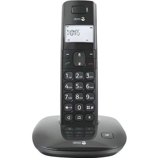 DORO Téléphone sans fil Comfort 1010 - DECT - Noir - 300 m Gamme - 1 x Ligne(s) téléphonique(s) - Haut-parleur Main Libre