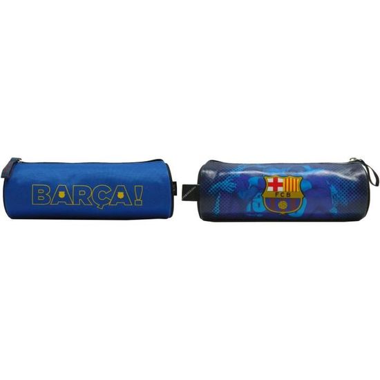 Trousse Scolaire Ronde FC Barcelone – Bleue – Officielle, Polyester 21x7x5 Cm – Pour Fans De Barça, école Ou Bureau