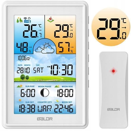 Station météo avc captur sans fil - écran LCD coulur - Otio