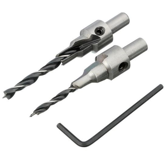 7 pièces 3mm-10mm HSS 5 flûte fraise foret ensemble menuiserie alésoir travail du bois chanfrein fin fraisage trou