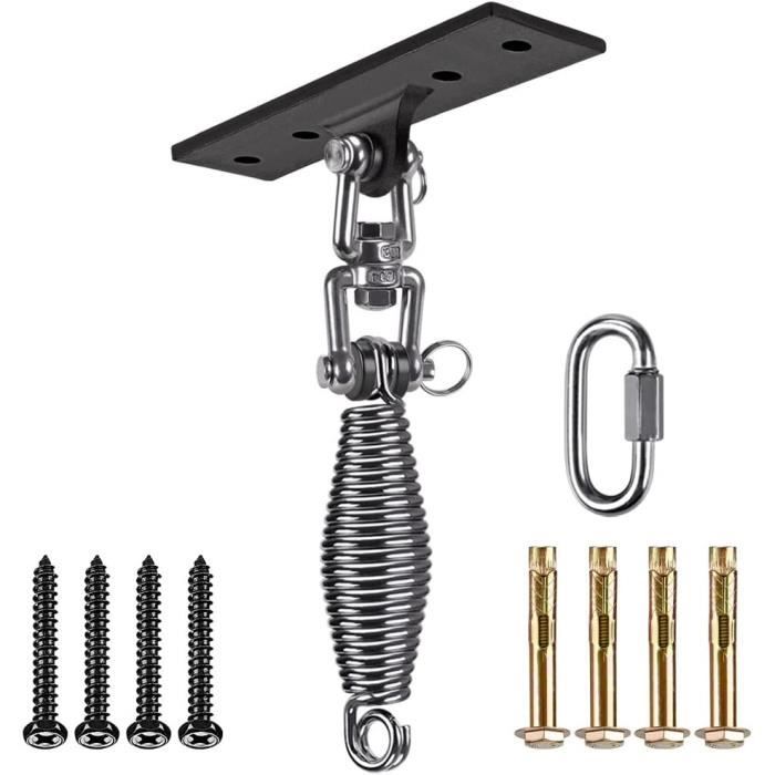 Ressort De Hamac MEIXI En Acier Inox 304 - 300kg - Crochet Pivotant 360° Avec Mousquetons