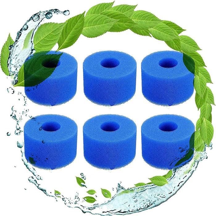 6 Cartouches Filtrantes Lavables Pour Spa Intex Pure Spa – Éponges Réutilisables S1 Bleu | Économique Et Durable