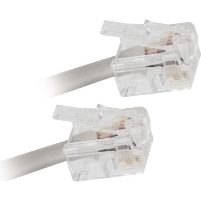 APM Cordon ADSL RJ11 - Mâle/Mâle - Blanc - 2m
