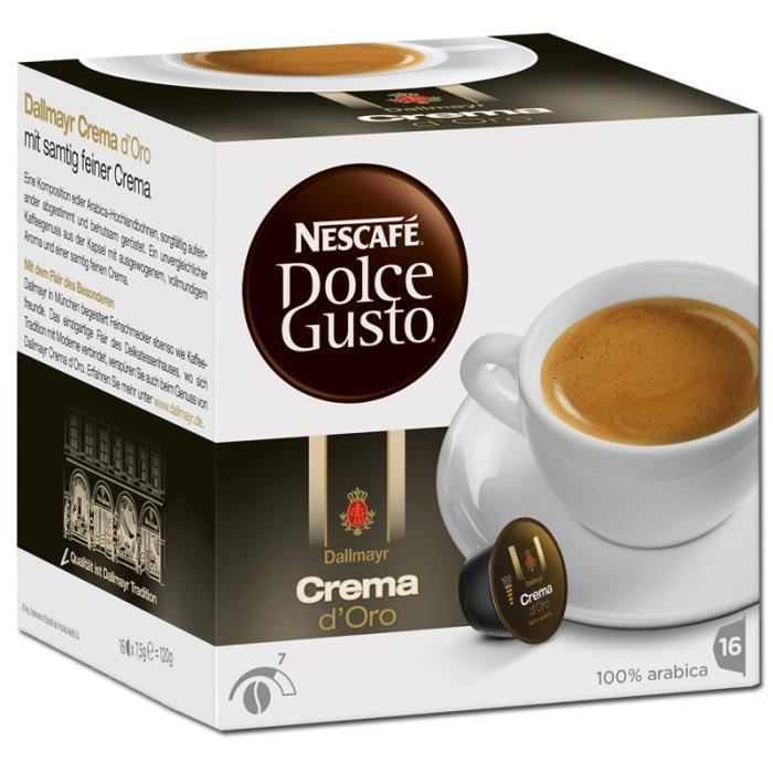 Nestlé Dolce Gusto Dallmayr Crema d'Oro, Café, Café mélangé, Boîte de 16 capsules