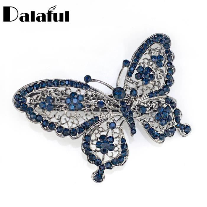 bandeau - serre-tête -Incroyable papillon épingle à cheveux bleu cristal chapeaux Barrette cheveux Cli...- Modèle: Gray -
