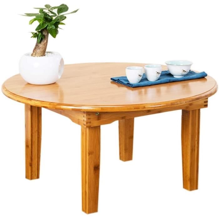 LIQIN Tables Basses Table d'appoint Ronde Table Basse Table Pliante Grande capacité Table Basse rétro Salon Balcon Petit Apparte196
