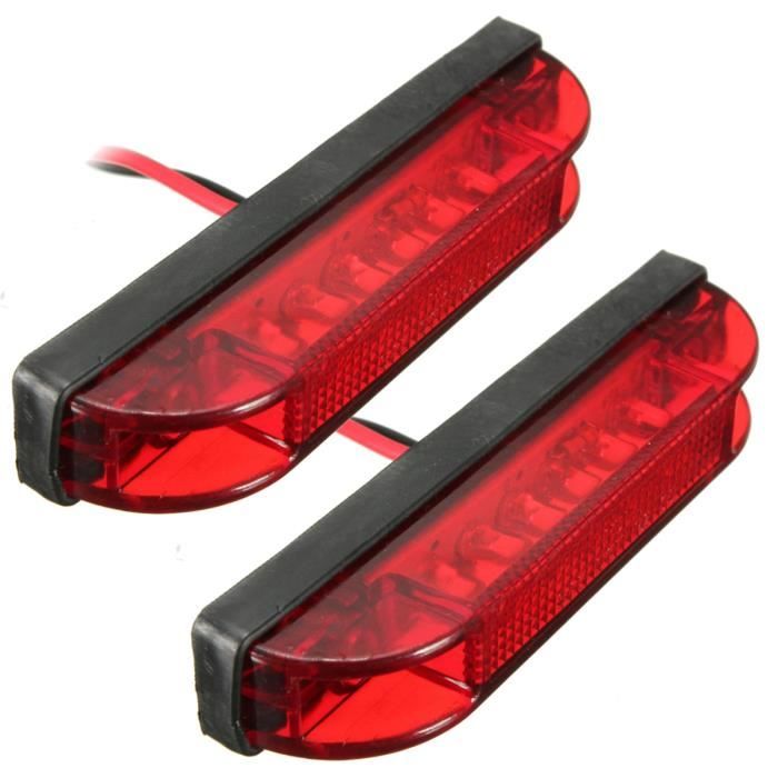 2pcs LED côté Lampe Camion Remorque voiture 12V 24V Rouge