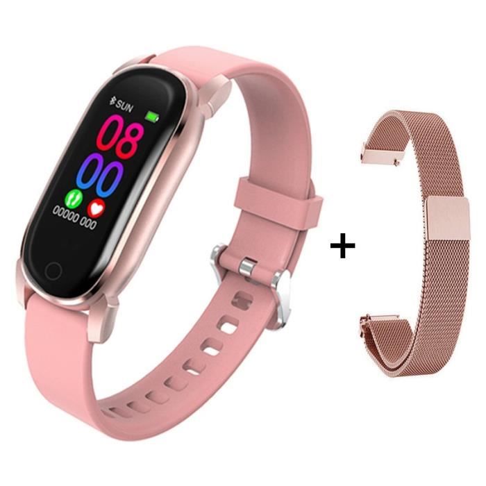 Montre connectée,Température Bracelet intelligent montre 2020 femmes hommes Bracelet intelligent Fitness - Type Pink add strap
