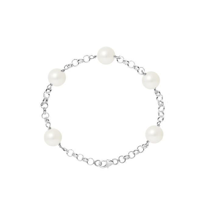 PERLINEA Bracelet Perles de Cutlure et Argent 925° Femme