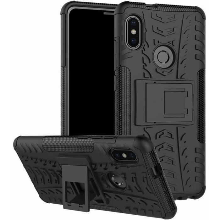 Coque Xiaomi Redmi Note 5 Robuste Hybride TPU+PC Double Couche Anti Rayures avec Support Pliant Armure Robuste Protection DurTV