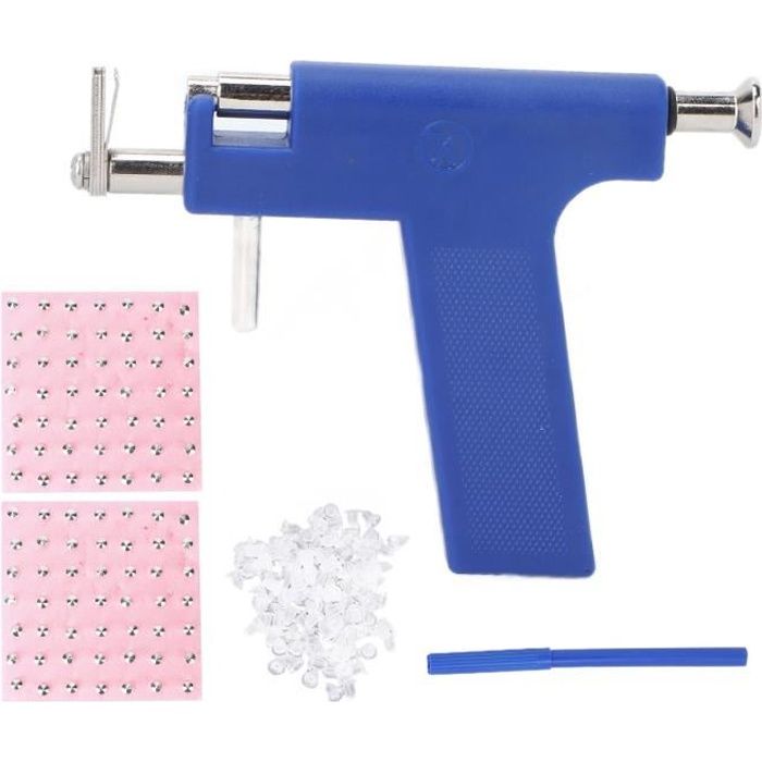Cikonielf Pistolet de perçage d'oreille Pistolet de perçage de trou d'oreille Goujons d'oreille en acier inoxydable Bouchons