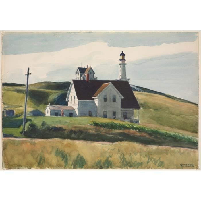 Poster Affiche Hill And Houses Edward Hopper Peinture Realisme Amerique 61cm x 88cm