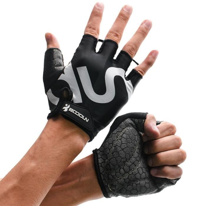 DAMILY® Gants de fitness sport gants musculation respirants antidérapants-noir-XL
