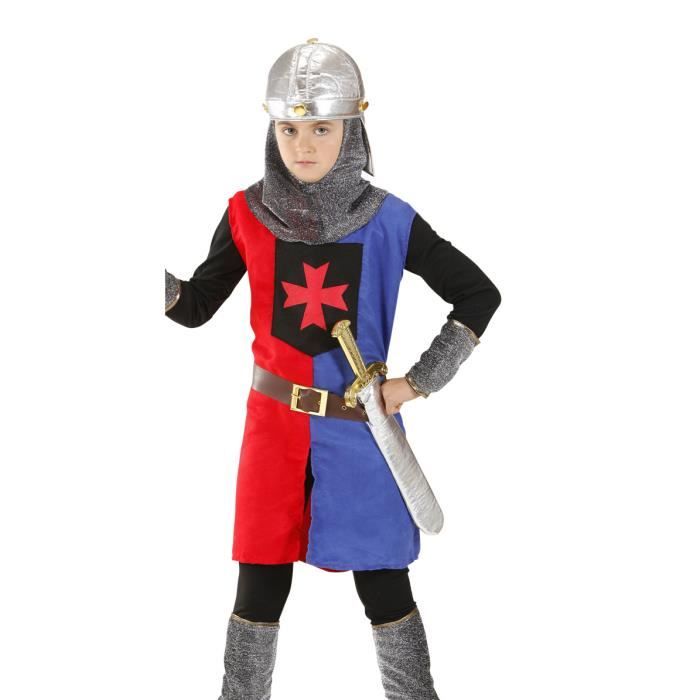 Déguisement chevalier médiéval enfant - 2 couleurs et 2 tailles dispo