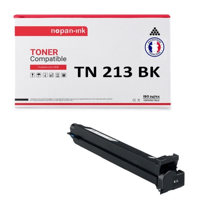 NOPAN-INK - Toner x1 - TN 213 (Noir) - Compatible pour Bizhub C200, C203 Bizhub C253, C353, C353P - NEC Vivid Office 2020 - PITNEY