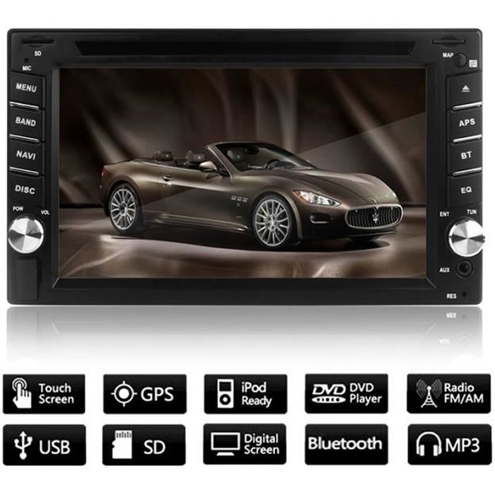 6.2- Autoradio Navigation Gps 2 Din Universel Avec Caméra De Recul