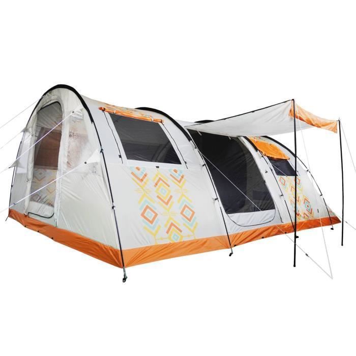 skandika Gotland 6 Boho - Tente familiale Tunnel - 6 Pers - Sol Cousu - 540 x 450 cm - Sytle Boho