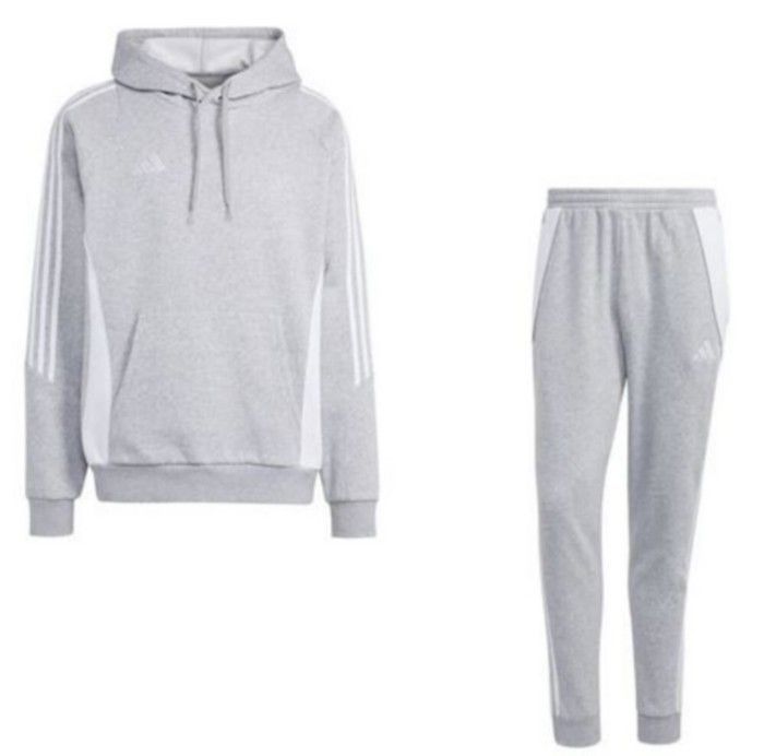 Nouveau Jogging Polaire A Capuche Adidas Gris Enfant