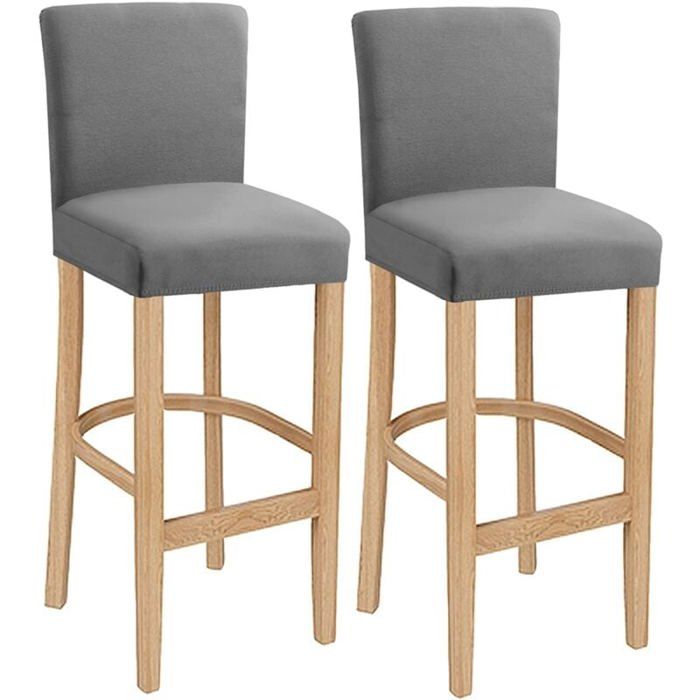 Housses De Tabouret De Bar Extensibles – Avec Dossier Court, Accoudoirs Courbes, Tissu Résistant, Lavables