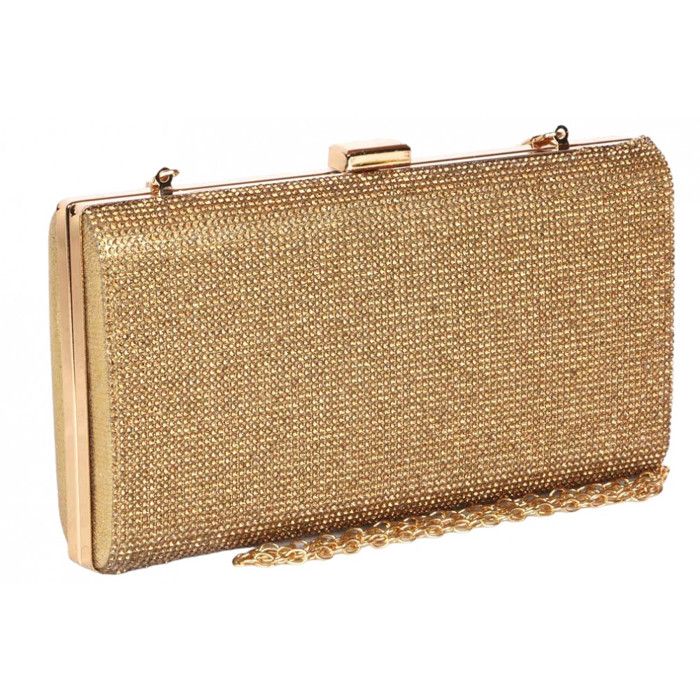 Pochette cérémonie-Nyls Création-Grande Minaudiere Doree Sac de soiree Gold Paillettes Pochette Mariage Nolya - Jaune