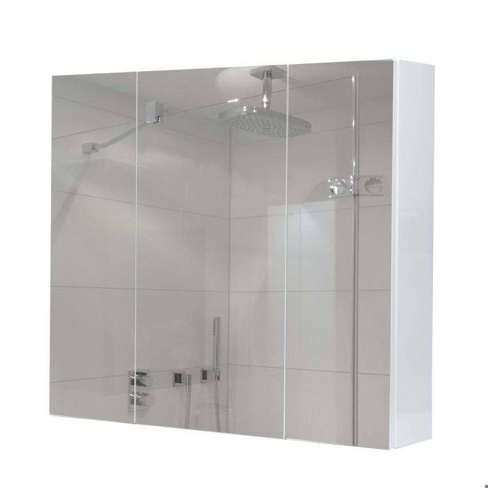 Armoire a miroir meuble de salle de bain mural 6 etageres brillant 70 x 80 x 16 cm blanc 04_0005769 Armoire a miroir meuble de salle de bain mural 6 etageres brillant 70 x 80 x 16 cm blanc 04_0005769