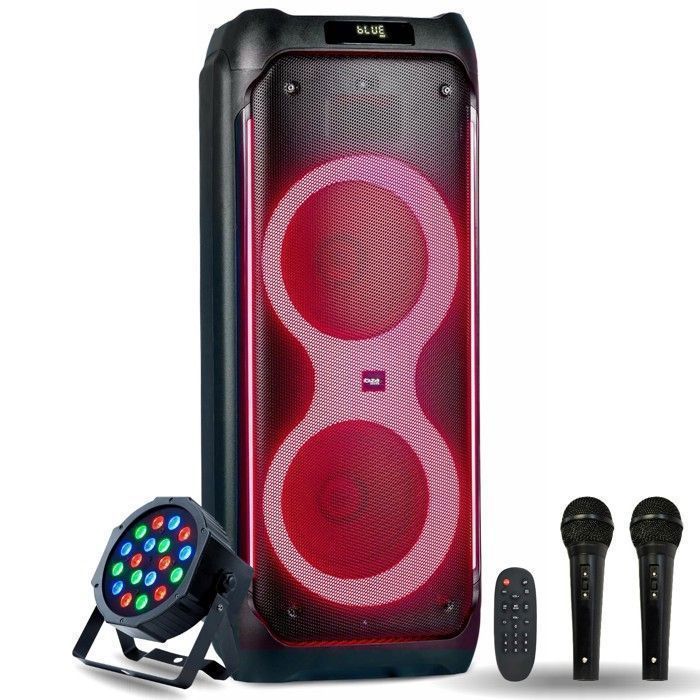 Ibiza - Enceinte Bluetooth nomade Spécial Karaoke KARAHOME-WH 120W - 2 Micros sans fil - Enceinte portable