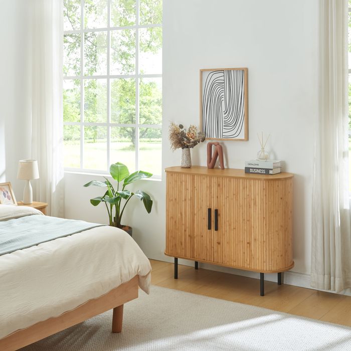 Buffet Tvedestrand 100 x 40 x 80 cm naturel noir