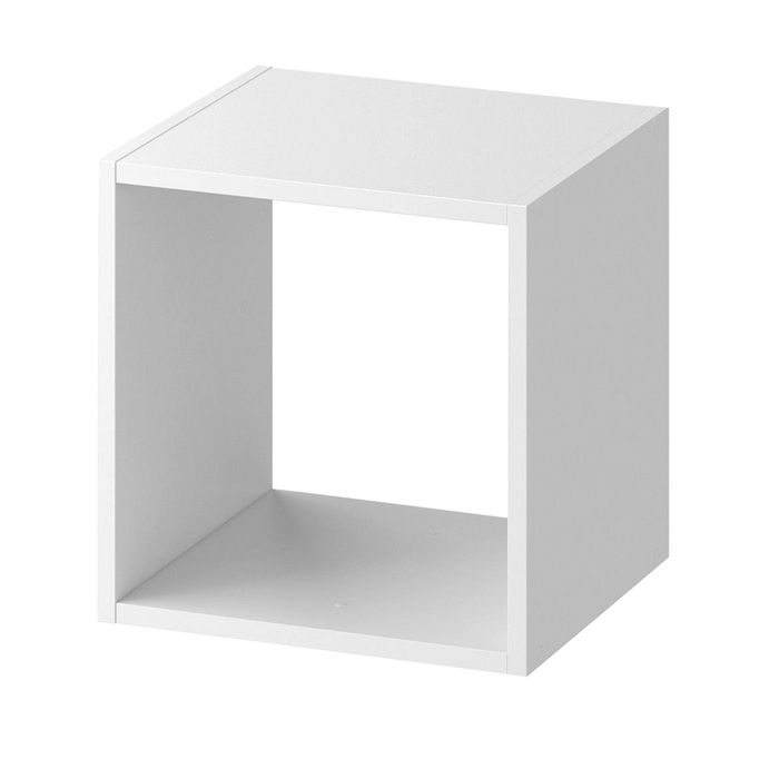 Étagère 1 case à dos ouvert meuble de rangement en bois coloris blanc - Longueur 34 4 x profondeur 32 x Hauteur 34 4 cm