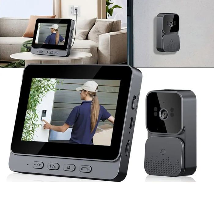 AIMOONSA Sonnette vidéo sans fil Visiophone 43 IPS sans Wi‑Fi batterie vision nocturne - vue 2