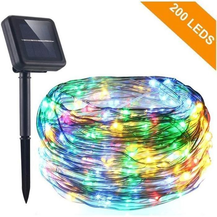 Guirlande Lumineuse Solaire - 22M 200 Exterieur Étanche Lampe Solaire - 8 Modes Decoration Lumineuse Solaire-Etanche -Multi Couleur