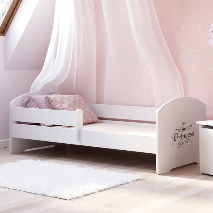 Lit Enfant LUK avec Barrière de Sécurité Sommier FLEX et Matelas en Mousse - 160x80 cm