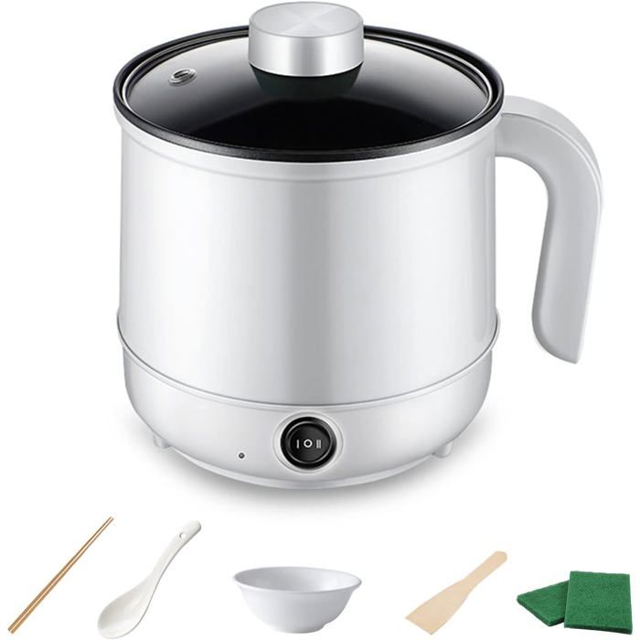 ®RisingFF Cuiseur vapeur électrique multifonction idéal pour les nouilles les pâtes les œufs et la soupe (blanc)