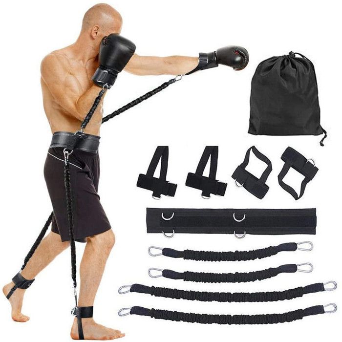 1 ensemble - Bande de résistance pour entraînement de boxe - Noir - Pour jambes et bras