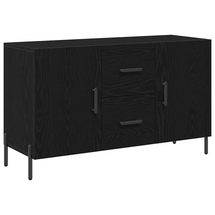 ESTINK® Buffet bas contemporain - Armoire Polyvalent - pour Cuisine/Salon -Noir Chêne 100x36x60 cm - Bois dingénierie @@2383