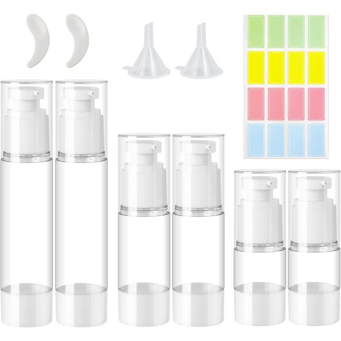 XPEX Flacon Pompe sans Air,2PCS 30ML Pot à Pompe Airless Contenant Cosmétique Vide Plastiquepour