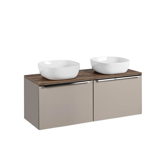 Meuble Vasque - OTITEC - Bold Taupe - 160 cm - Double Vasque - Gris Argile Meuble Vasque - OTITEC - Bold Taupe - 160 cm - Double Vasque - Gris Argile