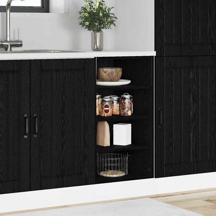 Meuble de cuisine bas - vidaXL - Riga - Chêne noir - 40x445x815 cm - Bois dingénierie - Grand espace de stockage