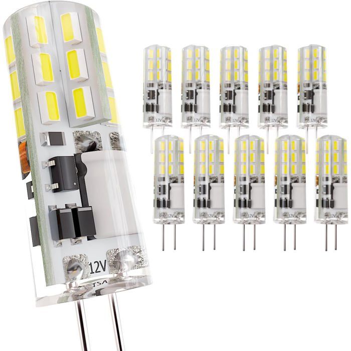 Ampoule LED G4 12V-KAL-Ampoule G4 Led 12V 1W Remplace Halogène 10W Blanc Froid Pack De 10 Non-Dimmable