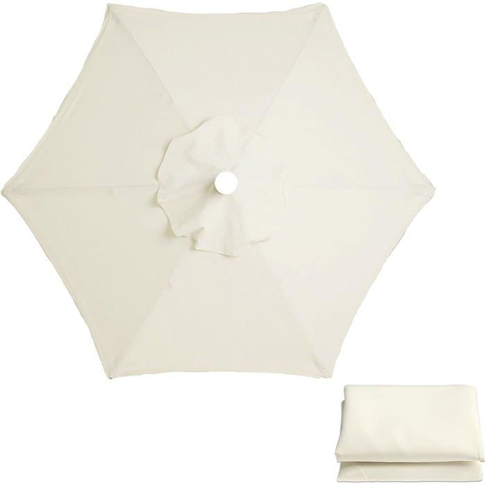 Toile De Remplacement pour Parasol/3m 6 Baleines Housse De Parasol De Rechange Tissu De Remplacement pour Parapluie Universel
