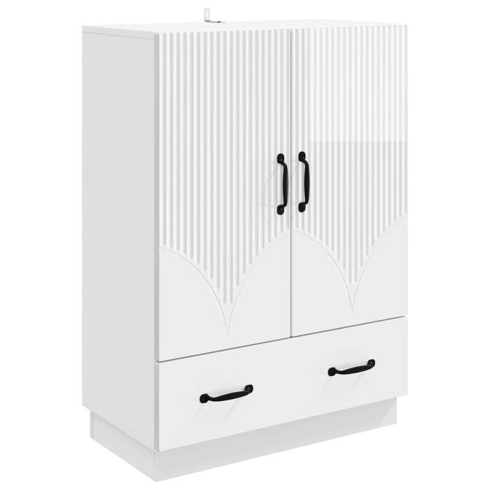 vidaXL Buffet Blanc brillant 66 x 345 x 92 cm Bois dingénierie 895359