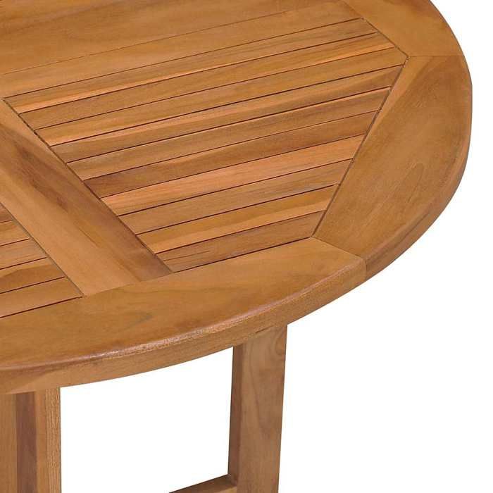 Elégant Table repas de jardin Brun - Table à dîner pliable de jardin Ø90x75cm - bois de teck solide PRO7855973395260
