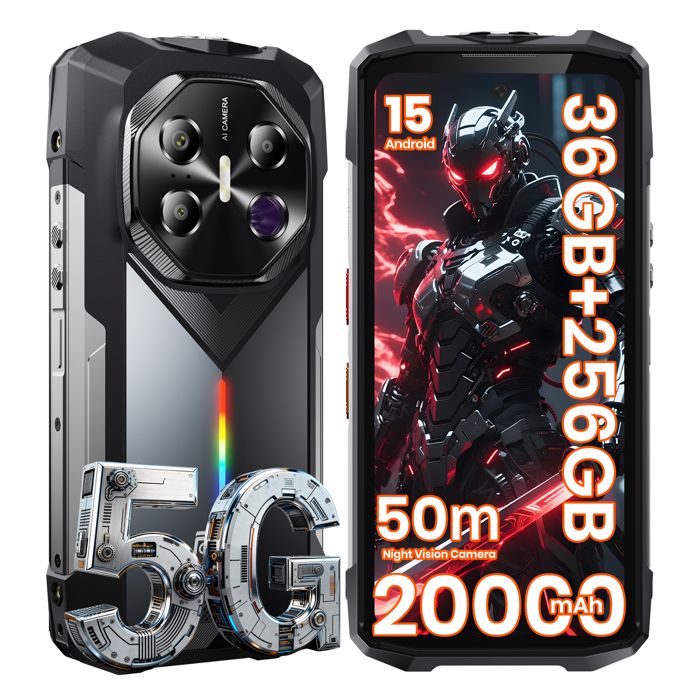FOSSiBOT F1311 20000mAh batterie géante 64MP vision nocturne infrarouge charge 33W écran 120Hz 5G NFC