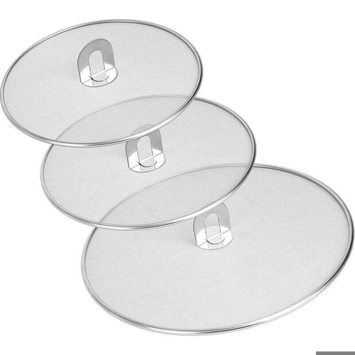 3 Pièces Couvercle Anti Projection Couvercle Poele Anti Eclaboussure Écran Anti-Projections de Graisse pour Poêle Couvercle
