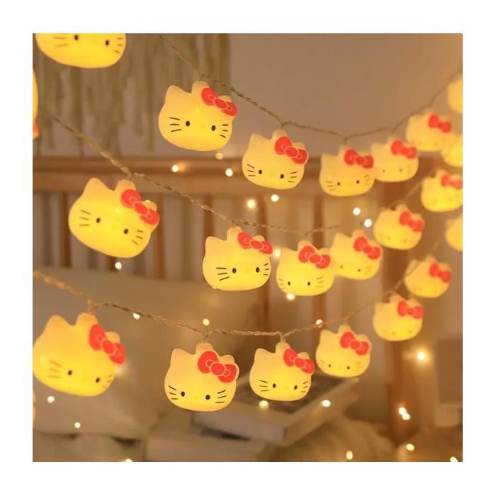 Guirlande lumineuse Hello Kitty 2 mètres 10 lampes déco murale intérieure style kawaii