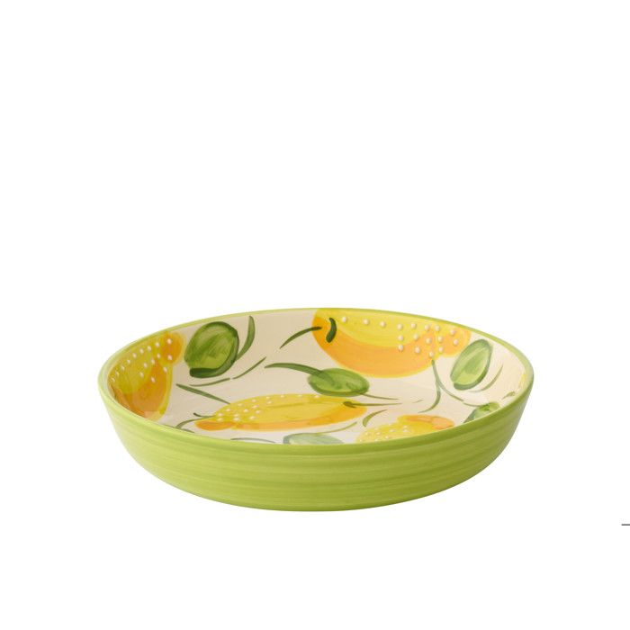 J-Line Assiette Profonde Citron - céramique - jaune/vert