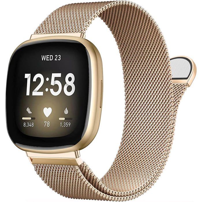 Bracelet métallique pour smartwatch - Acier inoxydable - Compatible Fitbit Versa 3/4 Sense 2/Sense