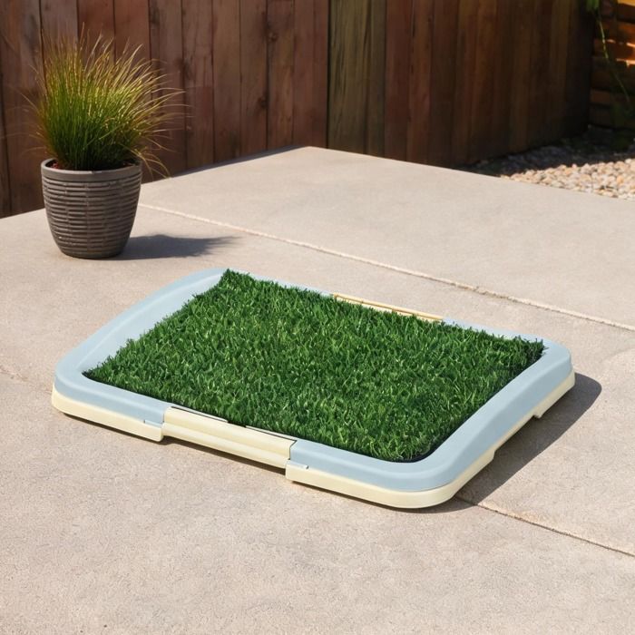 Bac à pelouse synthétique pour chien 3 couches en plastique grille et plateau - Green Plastic 160 x 123.2 x 15.2 cm Ref DTHHZZ
