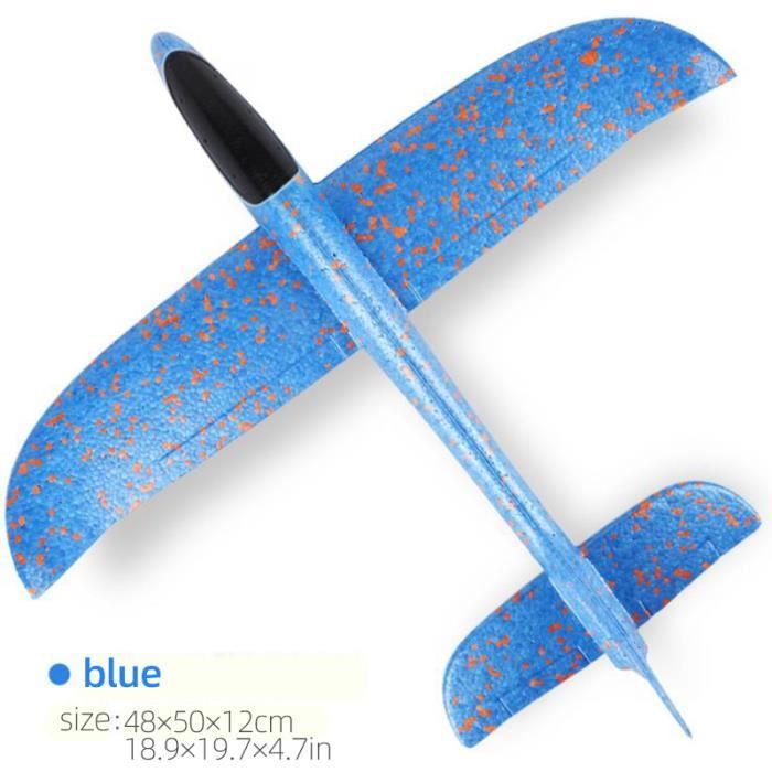 PLANCHEUSE AVION EN polystyrène XXL planeur lance avion 35 cm bleu rouge orange EUR 54,36