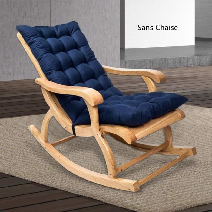 Coussin de chaise longue - ANNEFLY - 120x48x8 cm - Épais et doux - Gris - Pour extérieur
